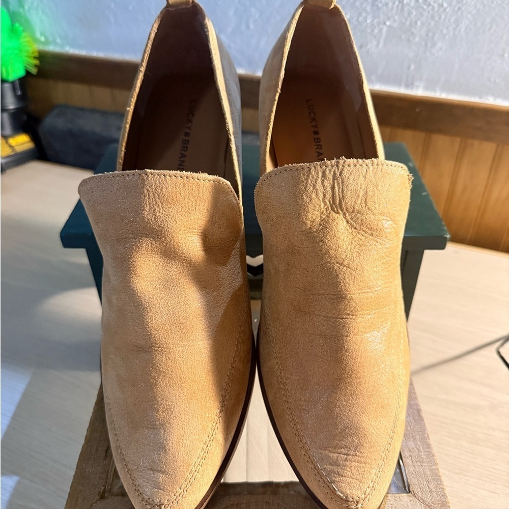 Lucky Brand Mahzan Tan Leather Slip on Loafers - Picture 4 of 7